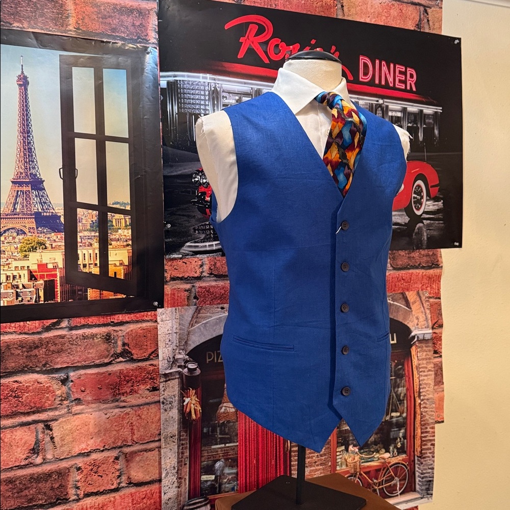 ModelCloth Royal Blue Vest - Picture 14 of 17